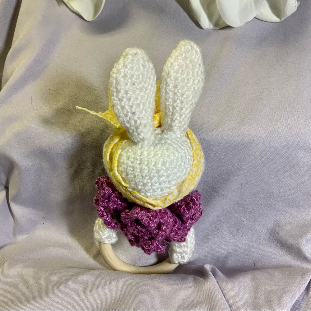 Brand New Handmade Bunny Rabbit Teether and Rattle makes a perfect baby gift. - Picture 5 of 5